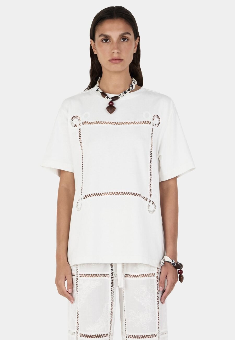 Maxwell Lattice Tshirt Ivory Lattice