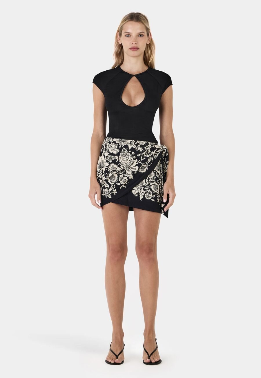 Aluna Mini Skirt Noir Bloom