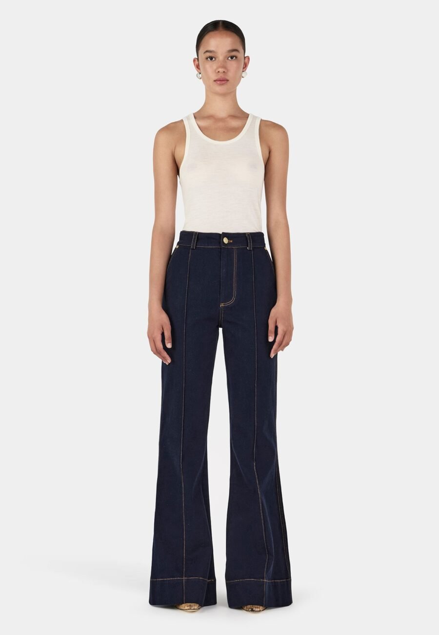 Sue Wide Leg Jean Plain Denim