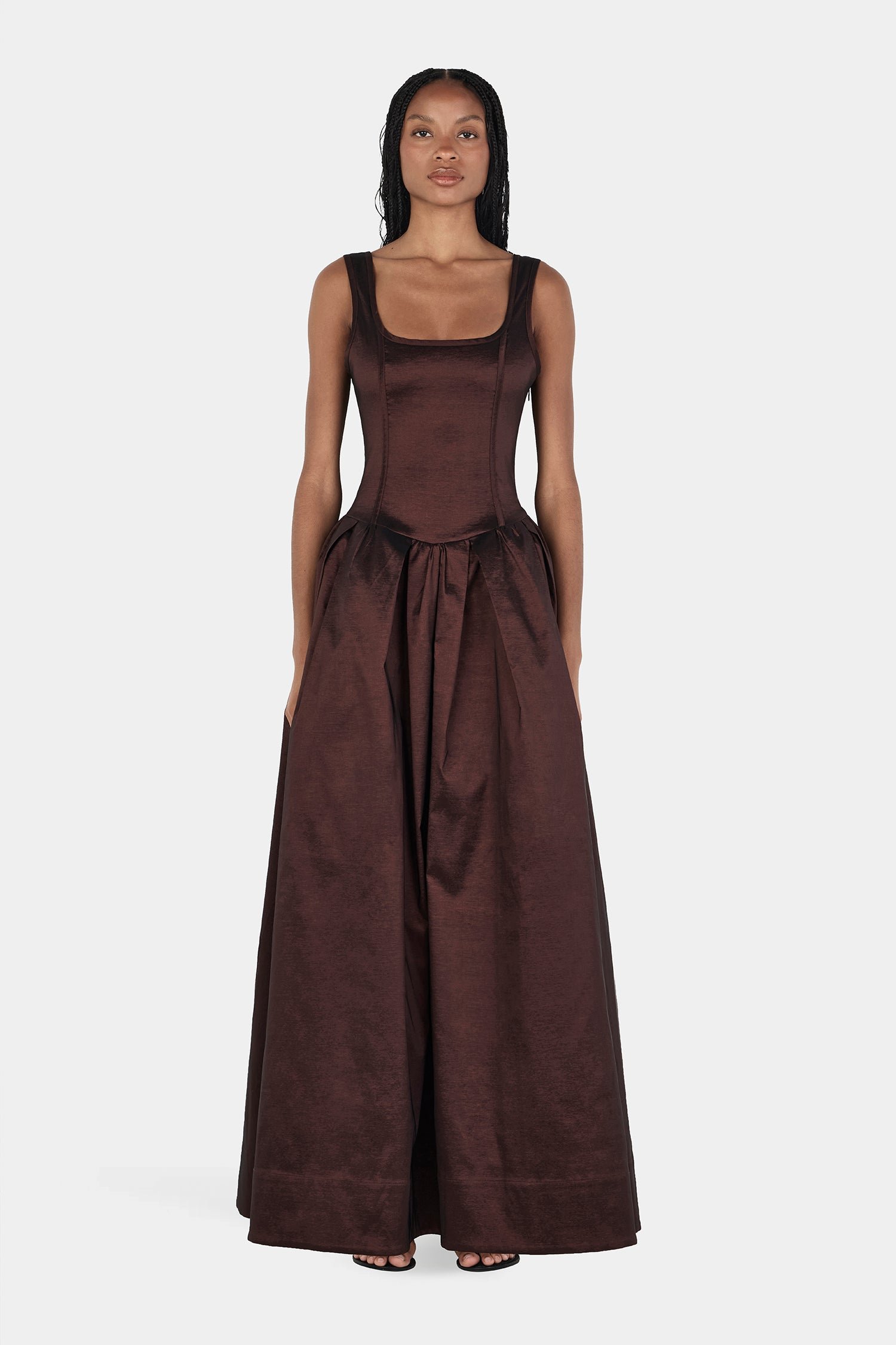 Posey Taffeta Gown Chocolate
