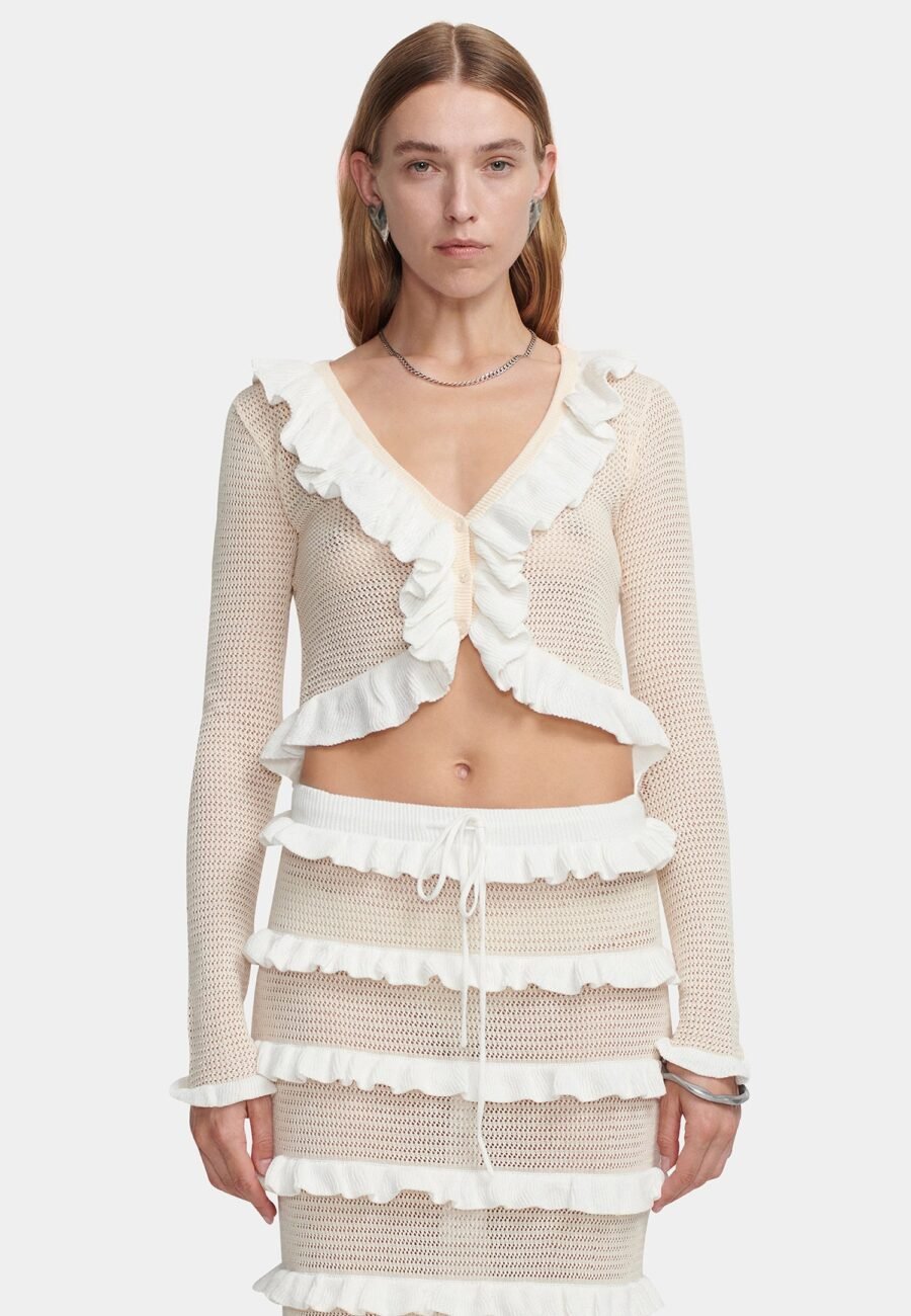 Mandy Knit Top Cream Pointelle
