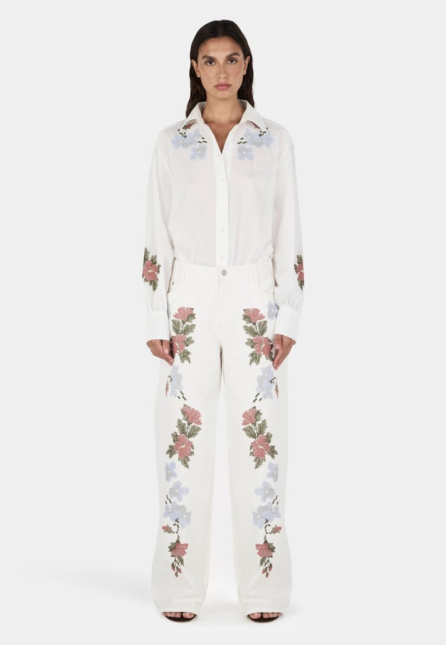 Scout Embroidered Pants Cross Stitch