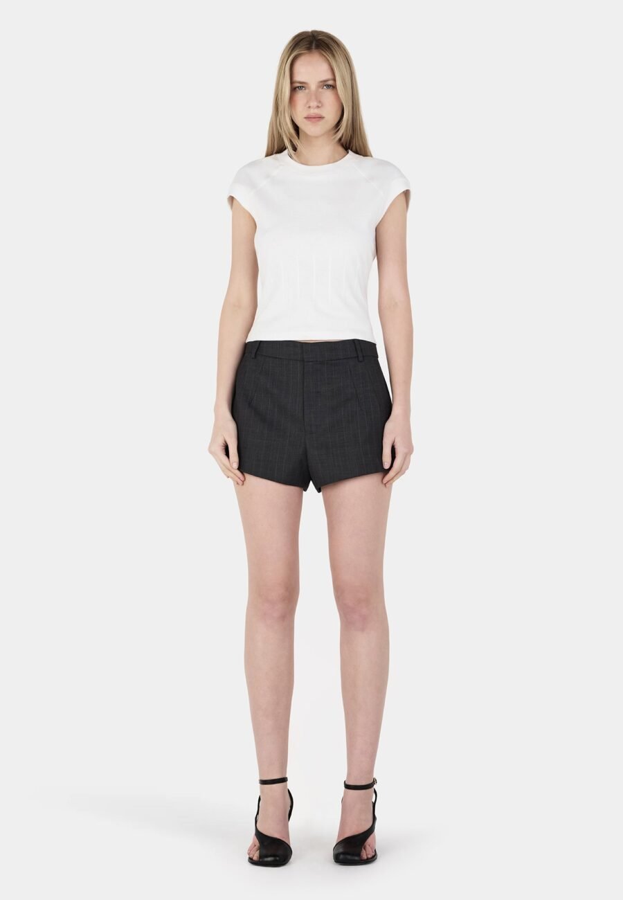 Reilly Suit Shortie Charcoal Stripe