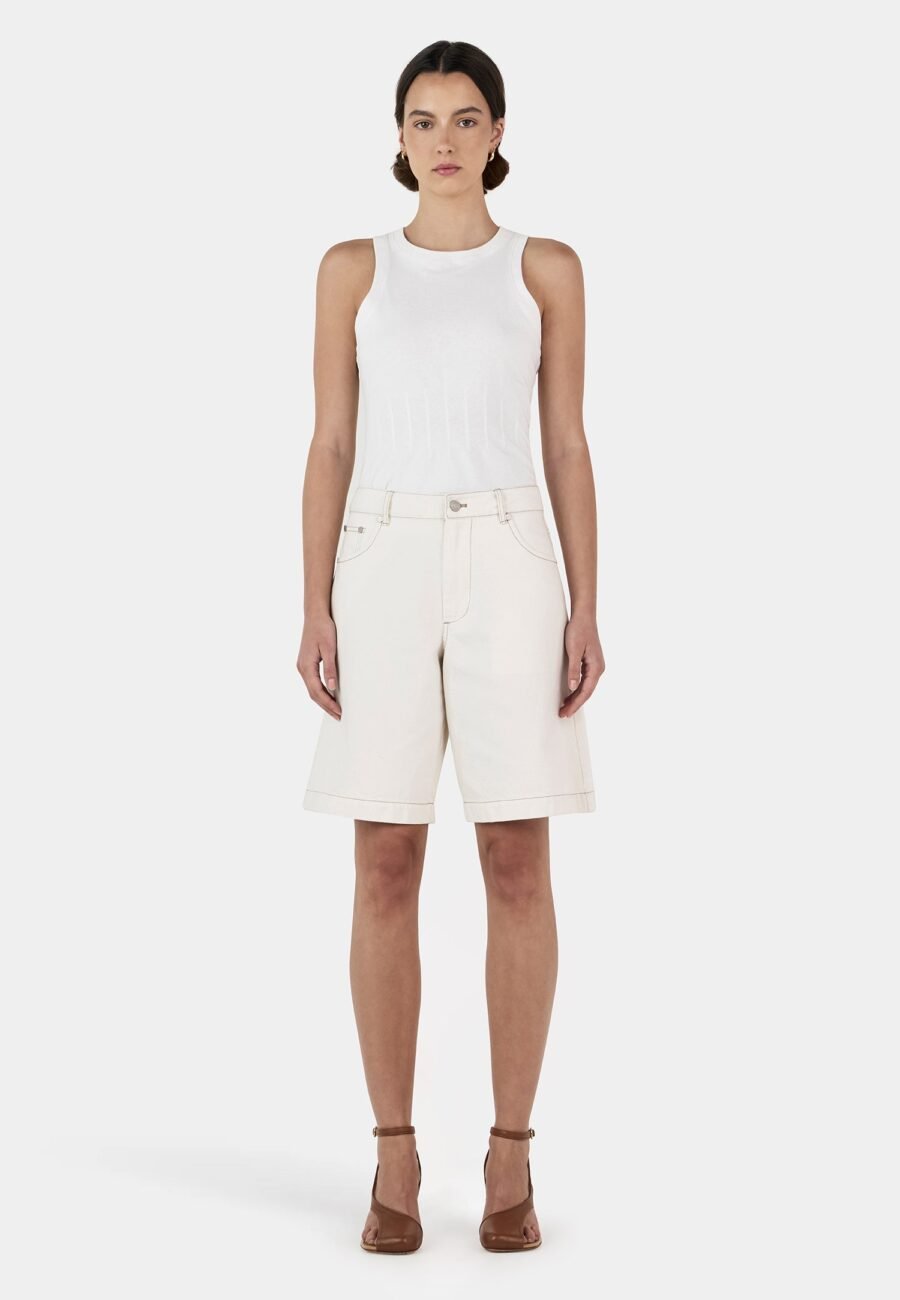 Jessie Denim Jorts Ecru
